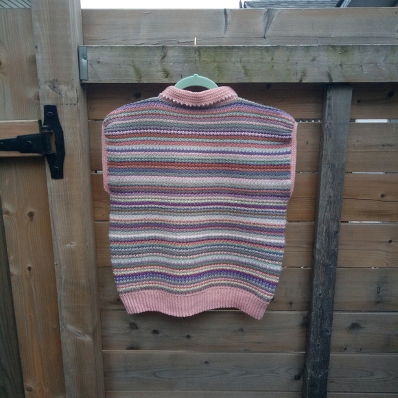 Handmade Striped Multicolor Sweater Vest - Picture 2 of 9